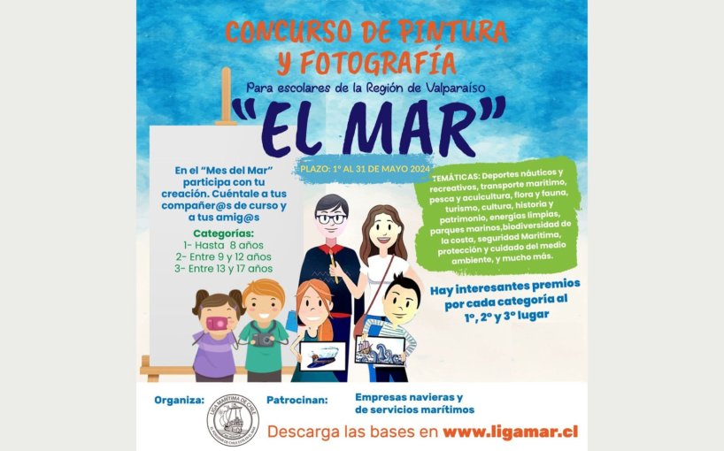 Liga Marítima de Chile conmemora el Mes del Mar con Concursos Escolares de Pintura y Fotografía 2024