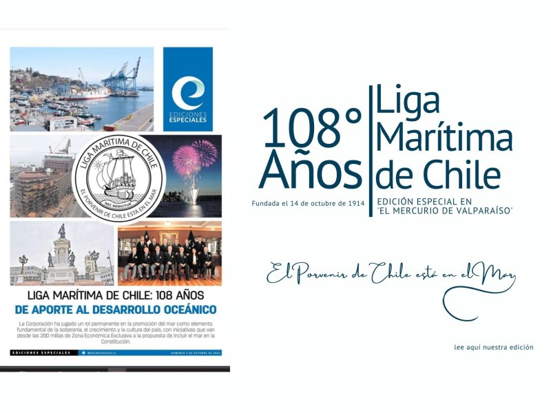 Edición Especial 108° Aniversario Liga Marítima de Chile en El Mercurio de Valparaíso
