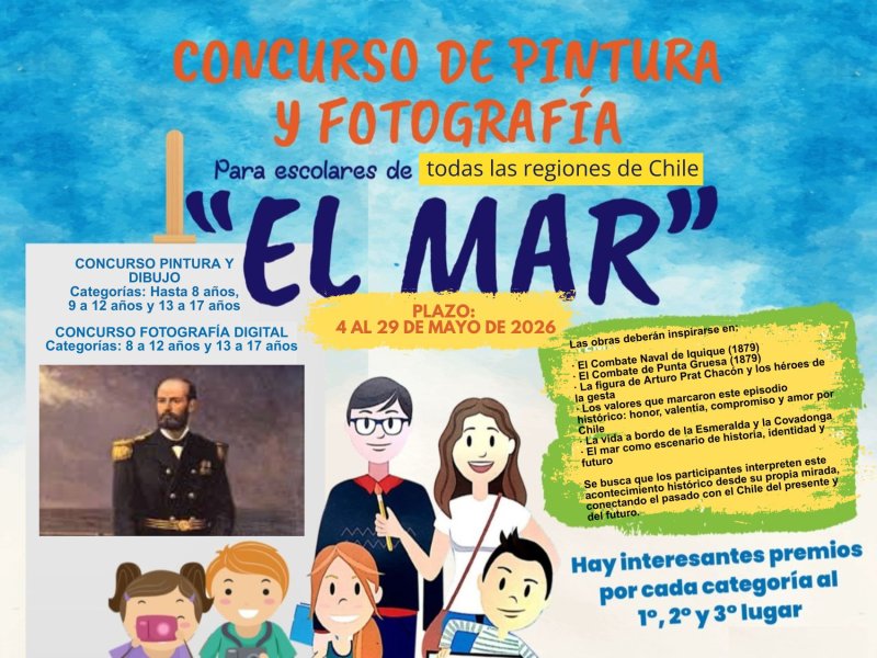 LIGAMAR lanza Concurso de Pintura y Fotografía “Mes del Mar” con alcance nacional y foco en los 150 años de la gesta de Iquique y Punta Gruesa de 1879