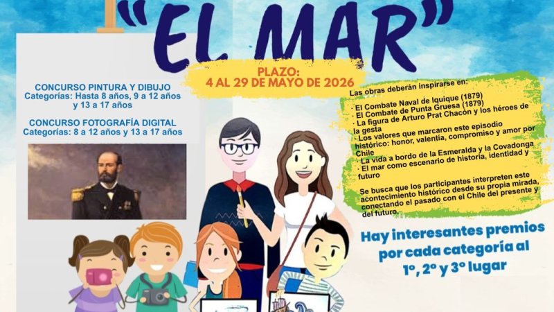 LIGAMAR lanza Concurso de Pintura y Fotografía “Mes del Mar” con alcance nacional y foco en los 150 años de la gesta de Iquique y Punta Gruesa de 1879