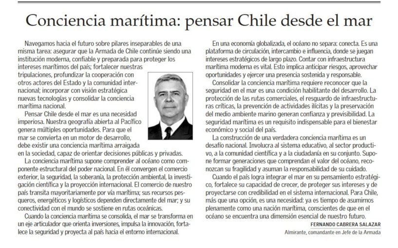 Conciencia marítima: pensar Chile desde el mar