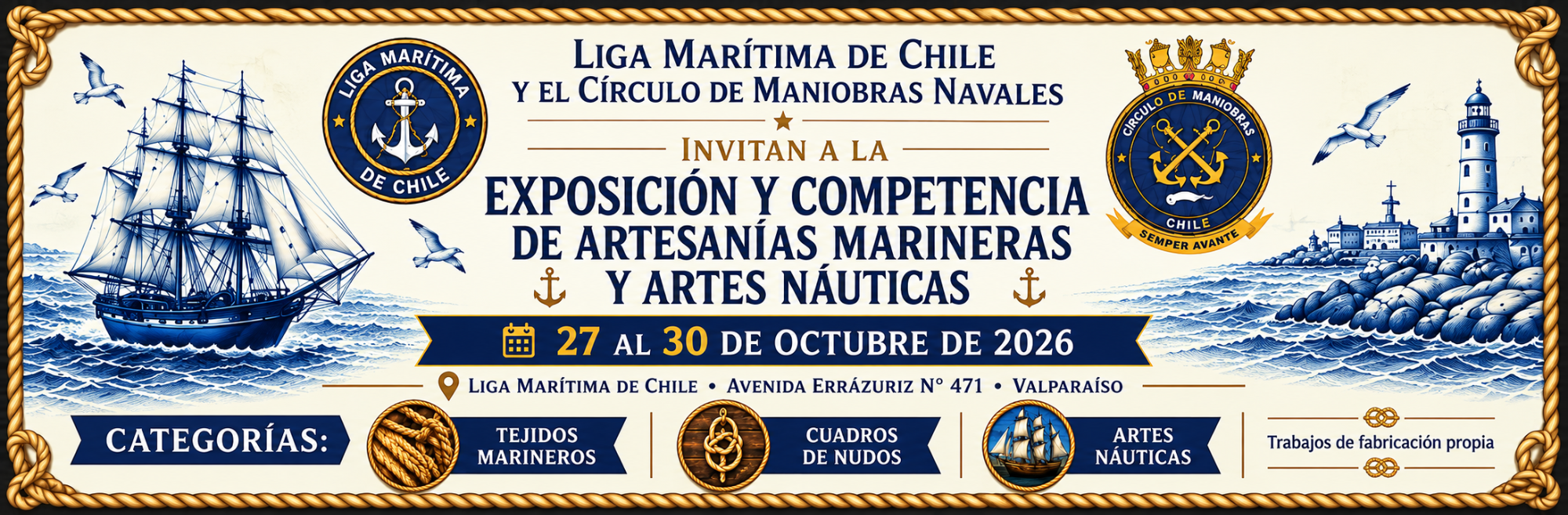 Ligamar y Círculo de Maniobras Navales invitan a exposición de artesanías marineras